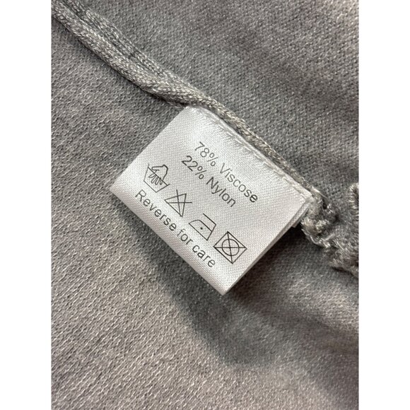 Ruffled Open Front Cardigan Sweater By Belldini S Viscose & Nylon Blend Light Gr - Picture 6 of 9